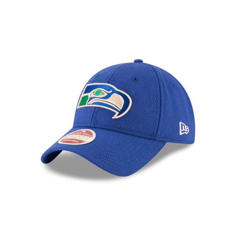 NFL Seattle Seahawks Vintage Team Front 9Twenty Adjustable (ZMT4232) - Blue New Era Caps